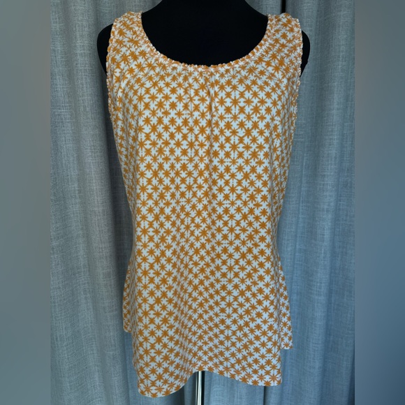 Merona Tops - White Orange Print Tank Size XL